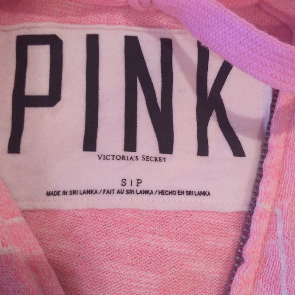 VS/PINK ZIP-UP HOODIE SZ. SMALL HTF/RARE